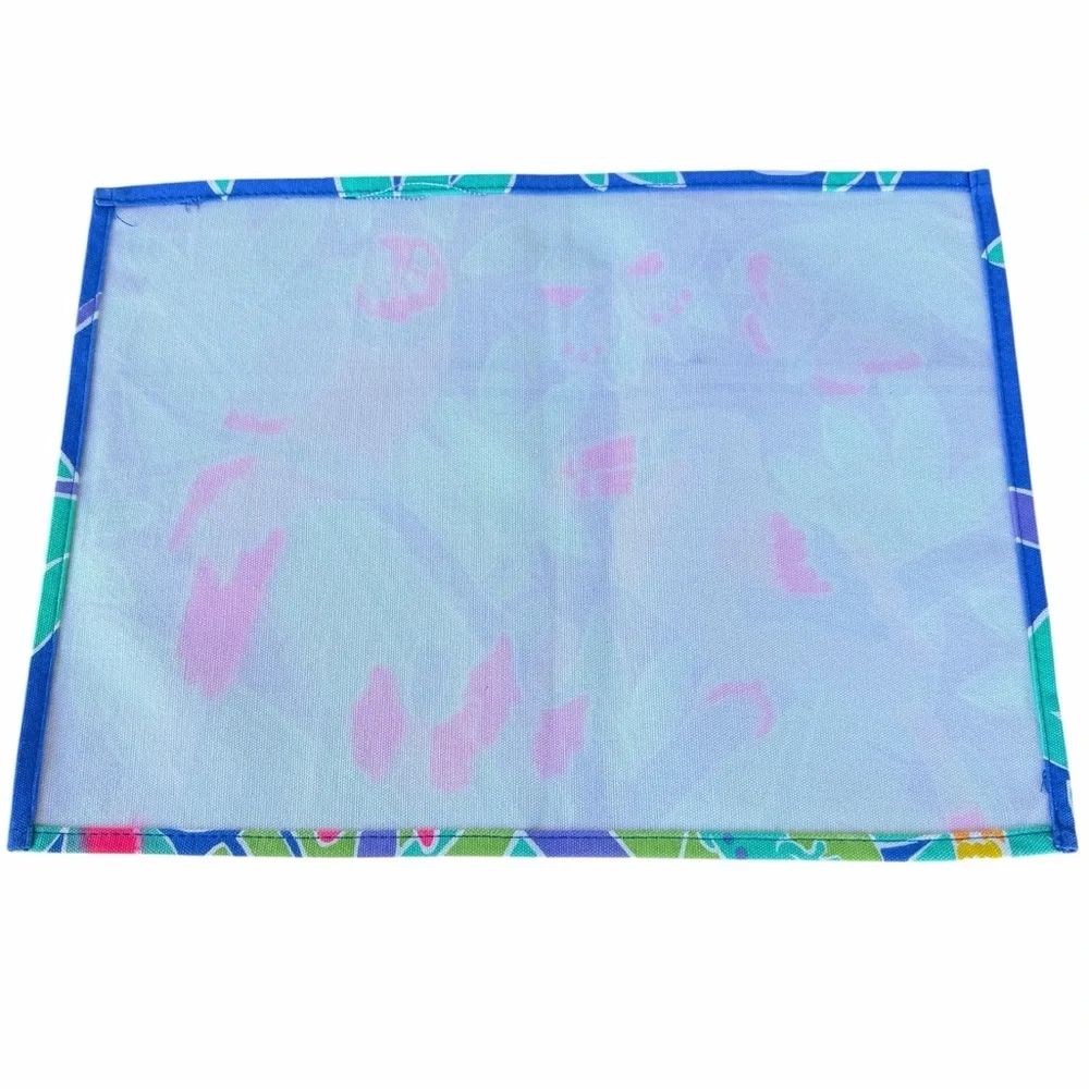 Vintage Tropical Fish Parrots Placemat Set Bright Colorful Fun Indoor Outdoor